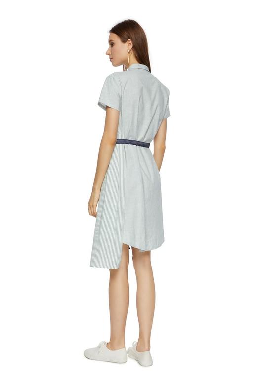 SUMMER & SAGE 束腰不对称下摆衬衫裙 7008 商品图1