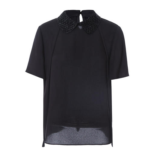 EITIE爱特爱夏季新品通勤百搭优雅舒适立领小上衣7013716 商品图5