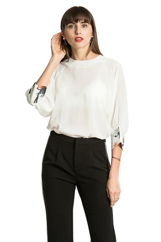 EMC亿美丞 花朵印花微透雪纺上衣 2134 商品图0