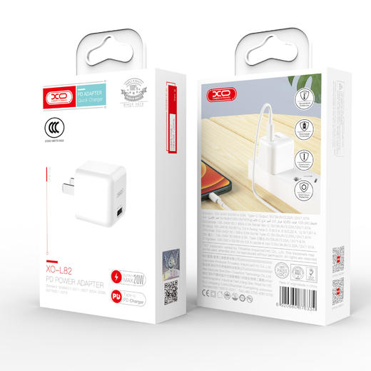 XO 中规单口Mini PD20W 苹果快充头（3C认证）XO-L82白色 商品图3