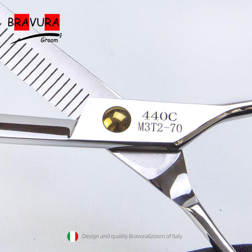 宠物7寸弯蓬蓬剪M3T2宠物美容剪意大利BravuraGroom狗狗专业剪毛打薄剪刀 商品图3