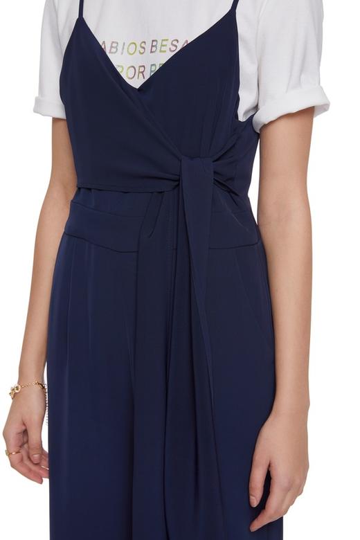 SUMMER & SAGE 海军蓝裹胸吊带连体裤 7005 商品图2