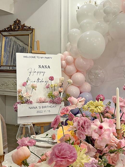 生日布置 粉色系瀑布鲜花 商品图6