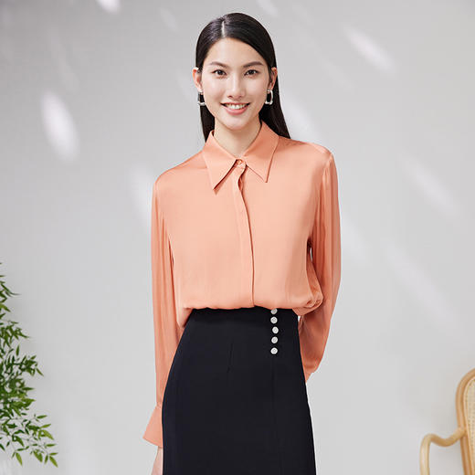 EITIE爱特爱夏季新品时尚百搭显瘦通勤衬衫女7009706 商品图2