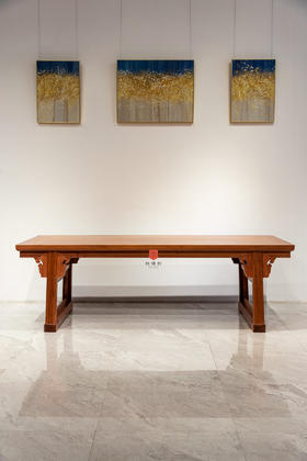 红桥红  家具严选  缅甸花梨（大果紫檀）【262带托子 插肩榫大画案 】