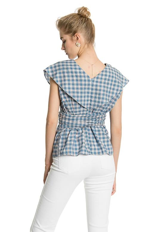 OCTAVIA 格纹裹身系带上衣 2907 商品图2