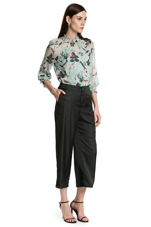 YI ZHUO一琢 黑色轻薄直筒九分裤 2531 商品图1