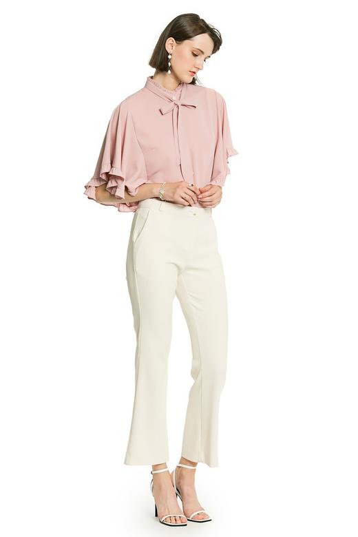 OSA欧莎 系带领结雪纺上衣 3103 商品图4