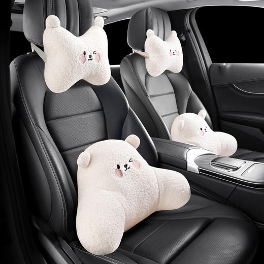 「夏天冰丝款！七件套」卡通汽车坐垫透气单片三件套女神款亚麻坐垫防滑座垫汽车装饰 商品图3