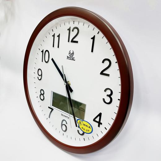明珠星PW288圆形石英钟挂钟钟表带电子液晶日期数字显示直径36.5cm一个 商品图1