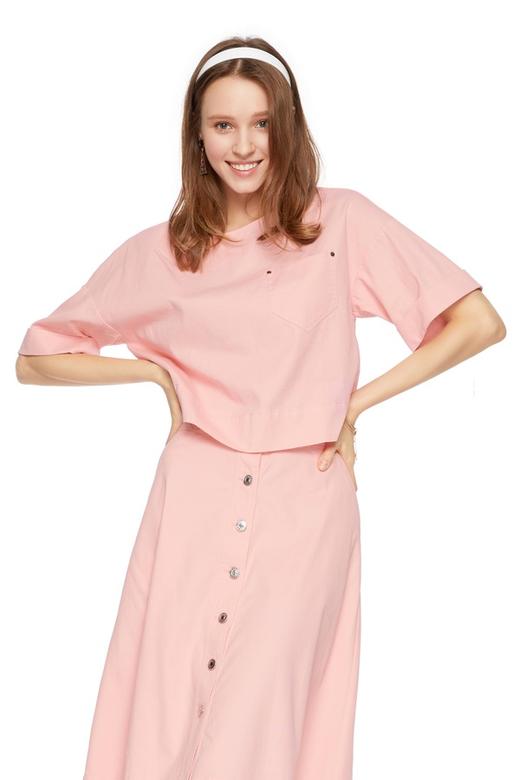 SUMMER & SAGE 简约休闲粉色短上衣 6490 商品图0