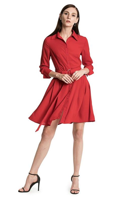 EMC亿美丞 红色A字型衬衫裙 2141 商品图0