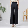 EITIE爱特爱系带高腰直筒阔腿休闲裤黑色通勤大气显瘦夏季新款B05104 商品缩略图4