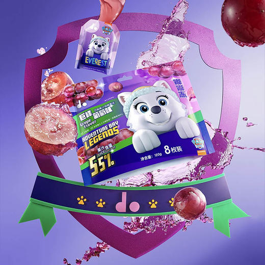 汪汪队嘟嘟冻蒟蒻果冻巨峰葡萄味120g 商品图0