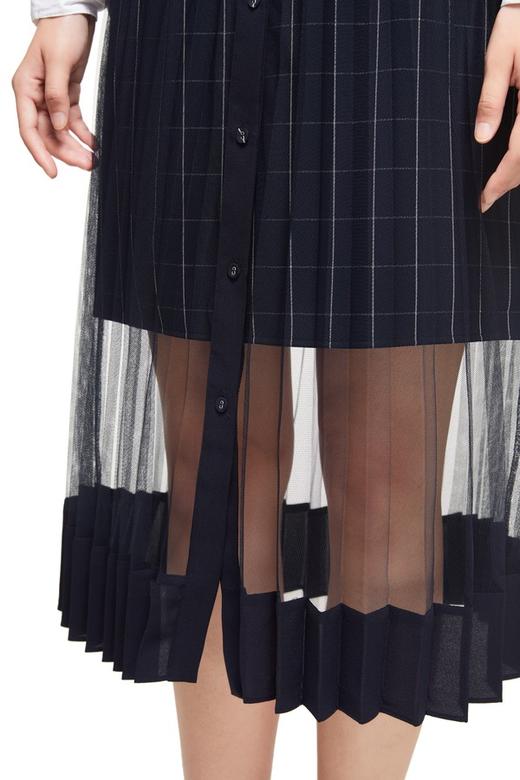 Betu百图 透视网纱双层式格纹半身裙 8924 商品图3
