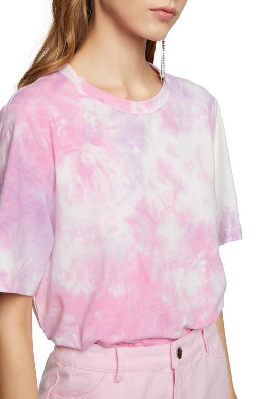 SUMMER & SAGE 粉紫色扎染休闲T恤 7200 商品图2