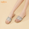 Safiya/索菲娅 2023夏季新品少女风闲适假日民族风珍珠水钻外穿平底凉拖 SF32110057 商品缩略图10