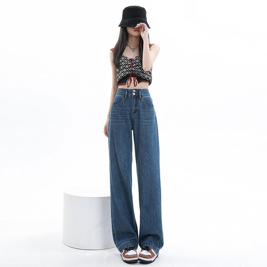 【HEY+JEANS】 窄版天丝港风 牛仔阔腿裤 拖地裤 2205# 商品图1