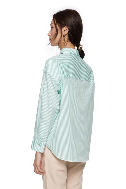 OCTAVIA 绿色不规则条纹衬衣 7067 商品图1