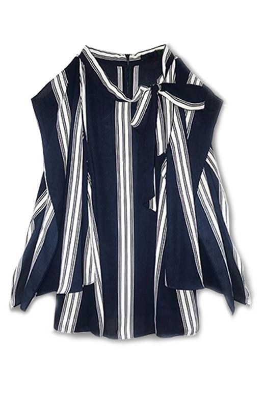 AVA 条纹挖肩系带上衣 2355 商品图5