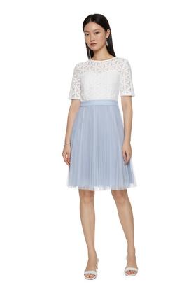 AVA 半透明拼色连衣裙 7094