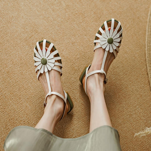 时尚韩版，超美丽花朵平底凉鞋PS1352 商品图5