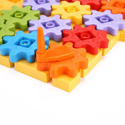 【开启天马行空的拼搭之旅】mobee齿轮积木/蘑菇钉组合 宝宝拼插颗粒散件套装 大颗粒可转动 易抓握 共同搭建大未来！ 商品图4