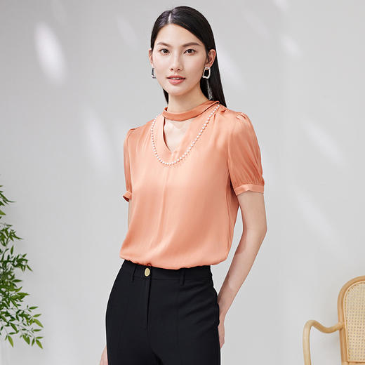 EITIE爱特爱夏季新品通勤百搭简约优雅舒适小上衣7013712 商品图7