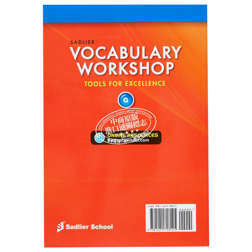 【中商原版】Vocabulary Workshop 2022 Student Edition Grade12 Level G词汇工作坊学生书高中三年级 英文原版进口教辅参考 商品图1