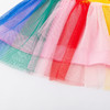 贝贝怡女童彩虹短袖连衣裙女宝宝夏季不规则网纱裙学院风蓬蓬裙 商品缩略图10