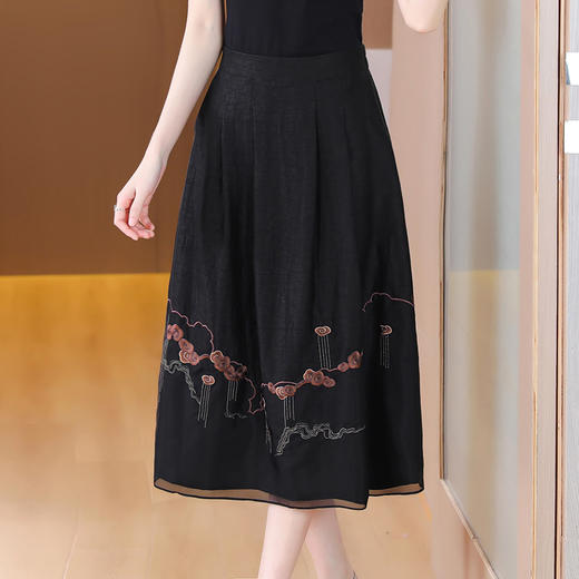 新中式半身裙2023夏季新款妈妈装国风复古中长裙AHM-dzfs5886 商品图1