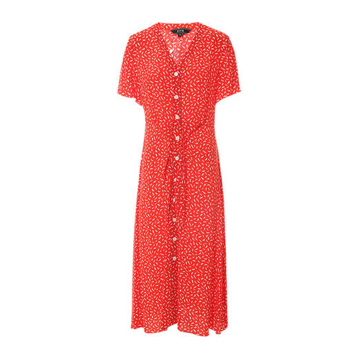 EITIE爱特爱夏季新款气质印花V领销售收腰连衣裙7007744 商品图5