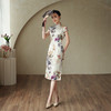 【千寻】改良版桑蚕丝中长款复古洋气优雅日常旗袍连衣裙TY-193 商品缩略图3