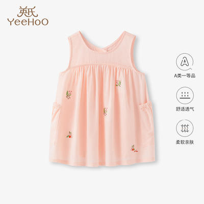 英氏女童裙子夏装2023款宝宝气质圆领背心裙YRLFJ2P383A 商品图0