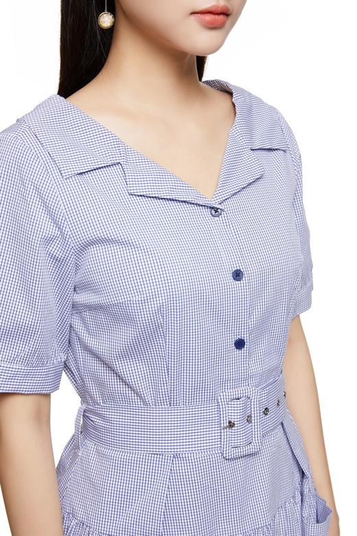 SIEGO 对称口袋格纹连衣裙 8953 商品图3