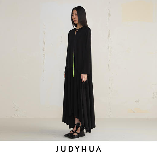 JUDYHUA 系带弧线拼接设计款连衣裙 商品图1
