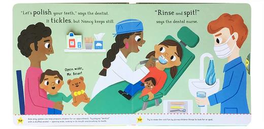 看牙医 英文原版绘本 We're Going to the Dentist Big Steps 大步向前系列 英文版进口原版英语纸板翻翻操作书 幼儿生活习惯培养 商品图2