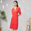 EITIE爱特爱夏季新款修身显瘦优雅V领印花连衣裙7007742 商品缩略图1