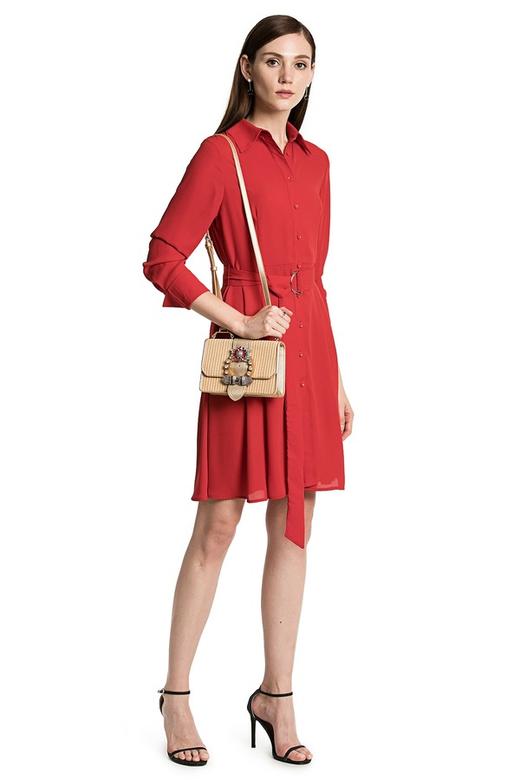 EMC亿美丞 红色A字型衬衫裙 2141 商品图1