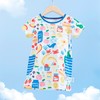 贝贝怡夏季女童轻薄短袖连衣裙卡通印花直筒裙时尚圆领裙子洋气女 商品缩略图3