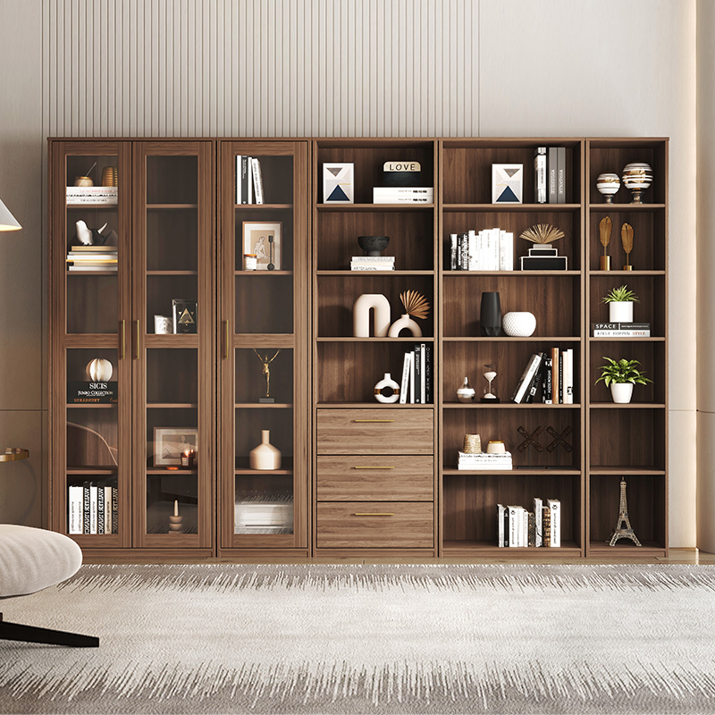 喜梦宝书柜书架简约抽屉式书柜家用组合柜书房置物架开放格展示柜爱登堡