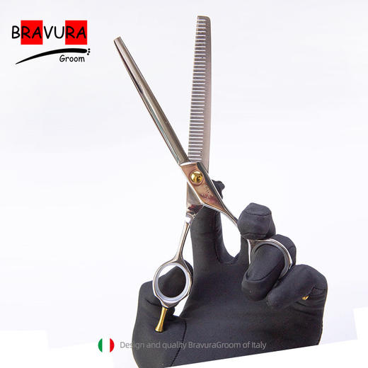 宠物7寸弯蓬蓬剪M3T2宠物美容剪意大利BravuraGroom狗狗专业剪毛打薄剪刀 商品图1