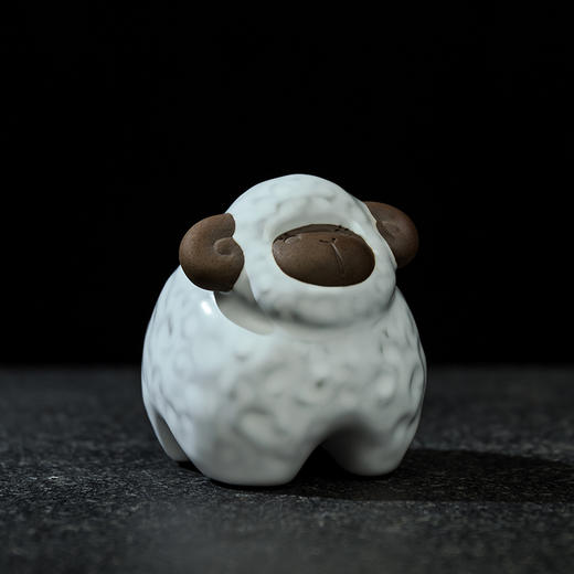成艺 小羊茶宠 小乐羊小福羊 天青开片茶玩小摆设摆件纸镇笔架陶瓷小羊 商品图1