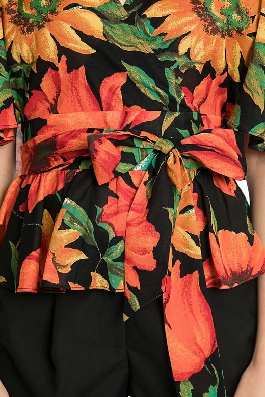 MIGAINO曼娅奴 热带印花束腰上衣 2986 商品图3