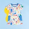 贝贝怡夏季女童轻薄短袖连衣裙卡通印花直筒裙时尚圆领裙子洋气女 商品缩略图4