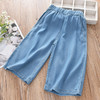 【时尚舒适阔腿裤】女童裤子夏季薄款阔腿裤ins潮百搭女中大童夏装天丝牛仔宽松外穿 商品缩略图3