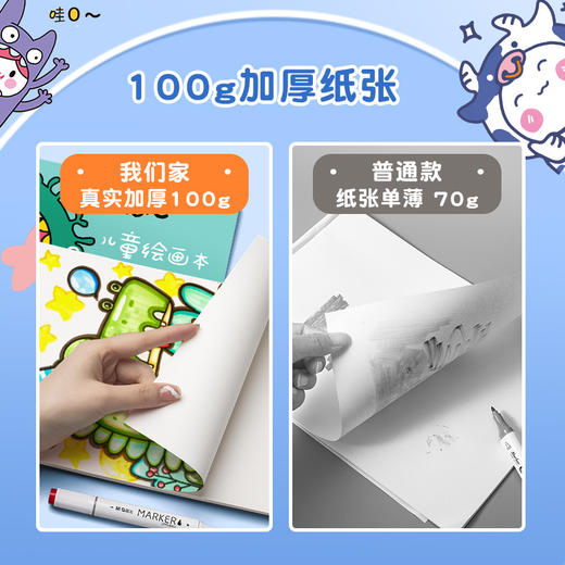 【4本加厚装！儿童涂鸦绘画本】儿童绘画本a4加厚空白画画本学生用线圈涂鸦图画本素描本文具-QQ 商品图2