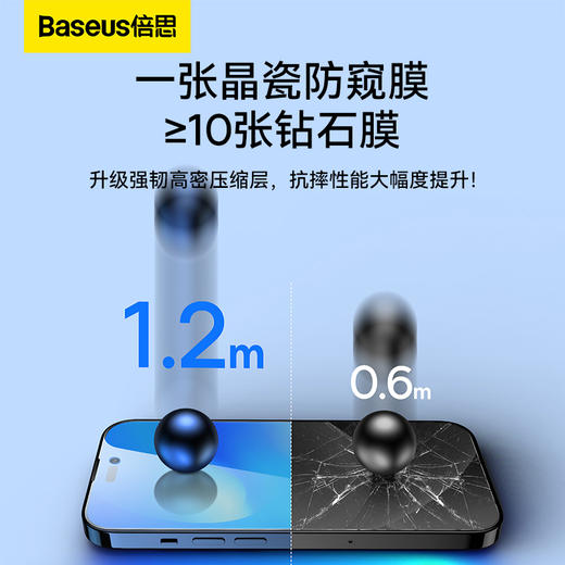倍思 0.3mm全玻璃晶瓷防窥钢化膜（蜂窝防尘）适用 iPhone11-15系列 苹果手机膜保护膜 商品图2