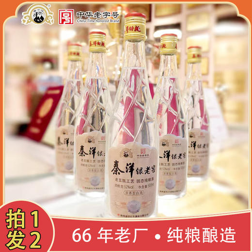 秦洋牌银老窖纯粮酿造大曲浓香型52°白酒单瓶500ml 商品图0