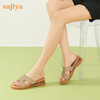 Safiya/索菲娅 2023夏季新品假日仙女风钻带水晶跟厚底休闲拖鞋 SF32110044 商品缩略图4
